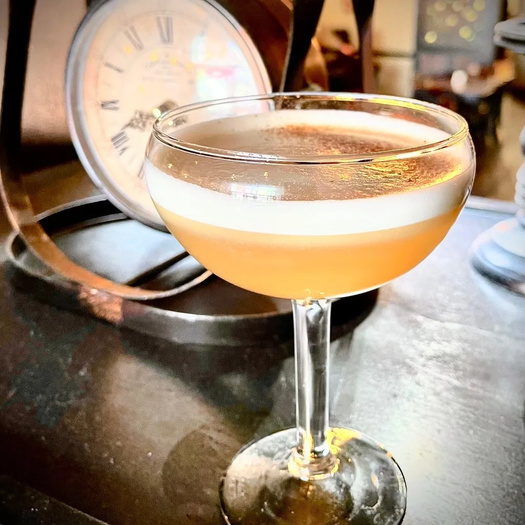 Craft cocktail with ice in a rocks glass