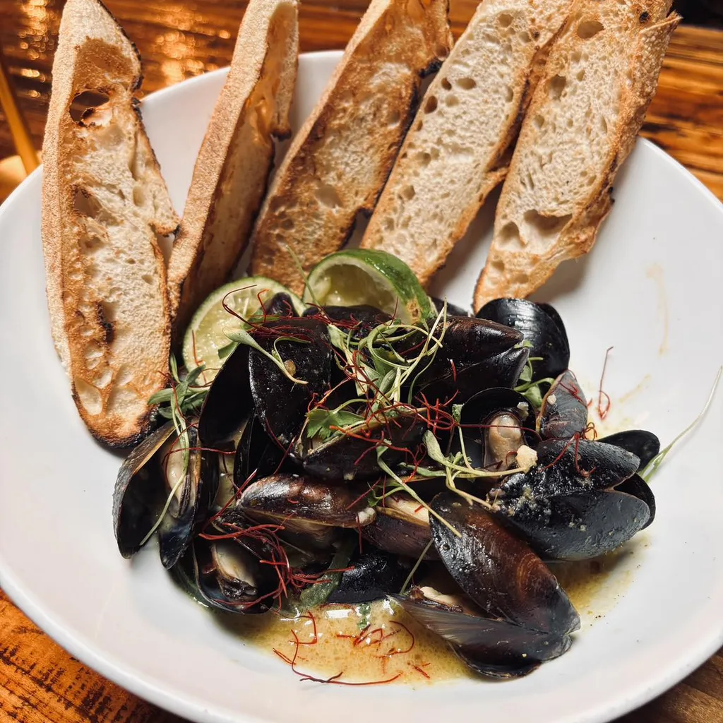 Brunch table spread with Bloody Marys