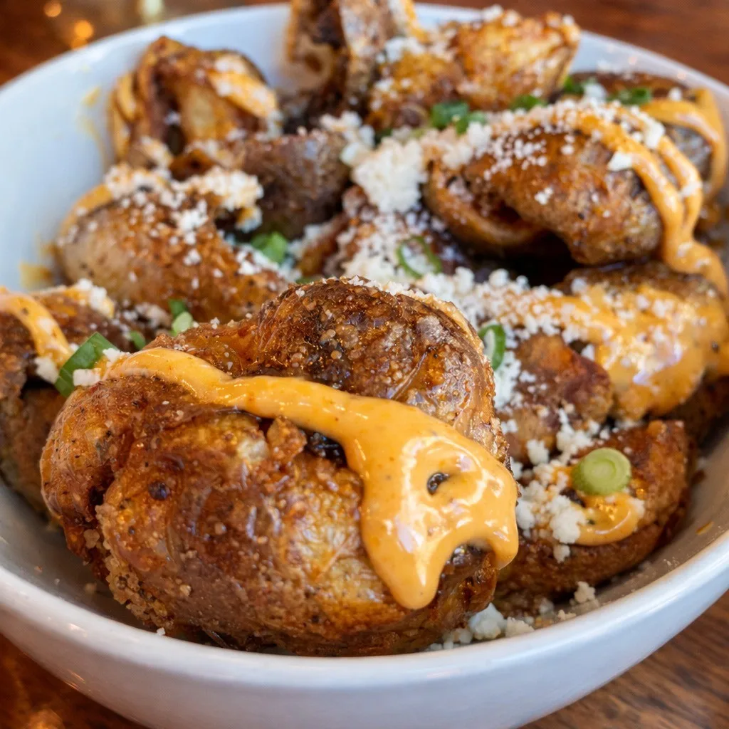 Roasted bone marrow with crostini and garnish