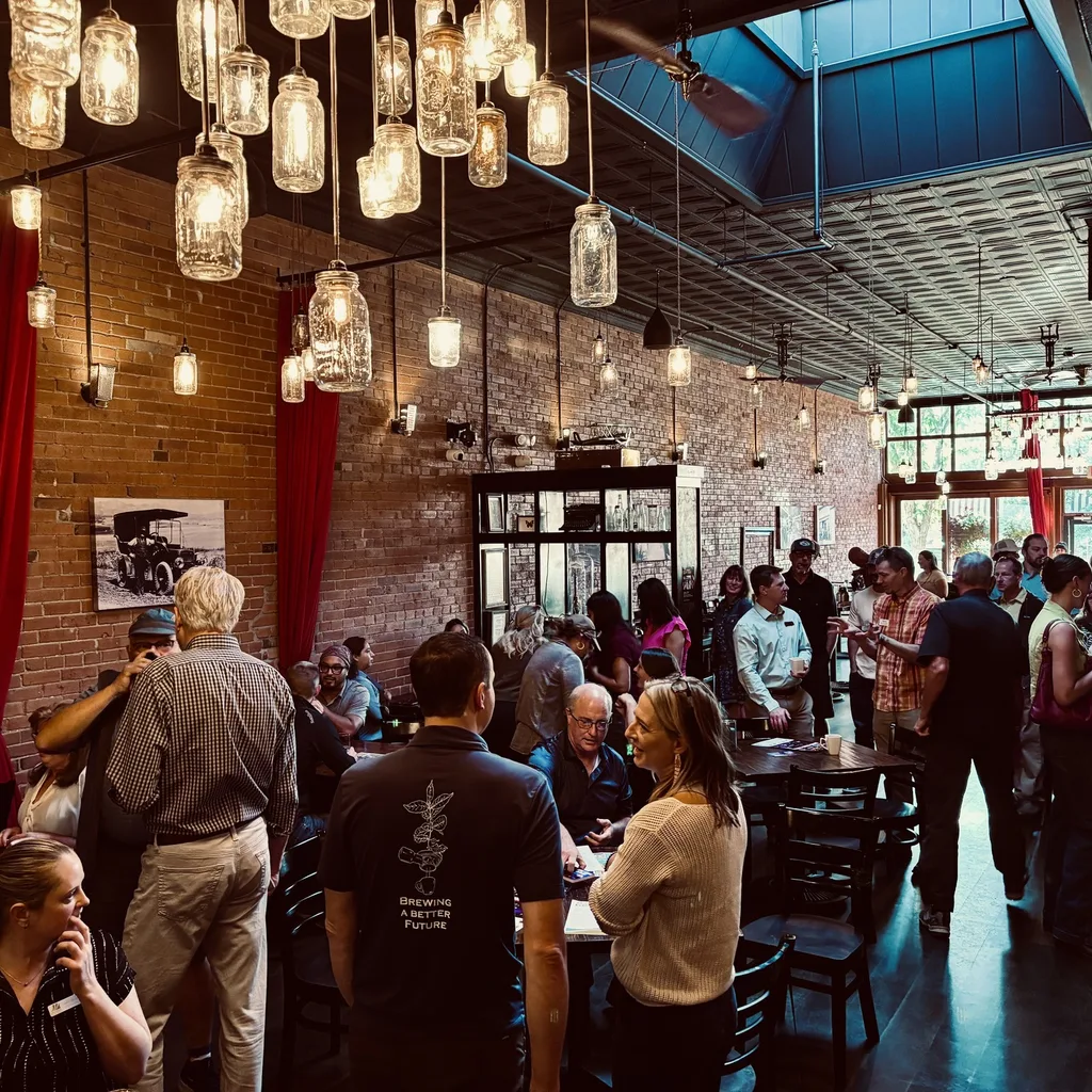 Golden light filtering into the dining room